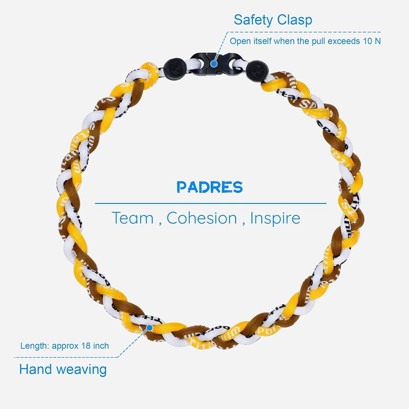 SUPBOMM Baseball Rope Necklaces, League Team Colors Braided Necklace, Baseball Team Gifts - Image 2